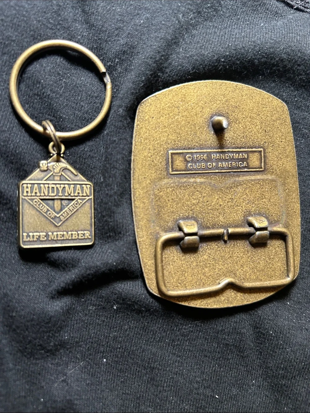 Bronze Handyman ‘Life Member' Belt Buckle and Keychain Set